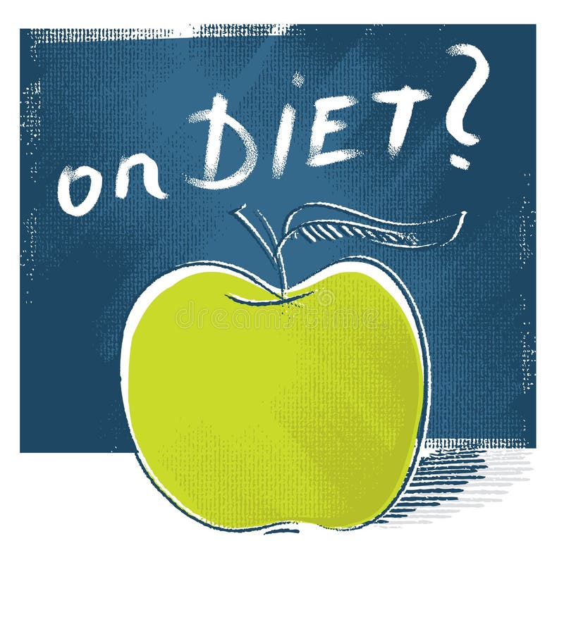 Het pictogram van de appel - op dieet (uit de vrije hand tekening) vector illustratie Het pictogram van de appel - op dieet (uit de vrije hand tekening) vector illustratie