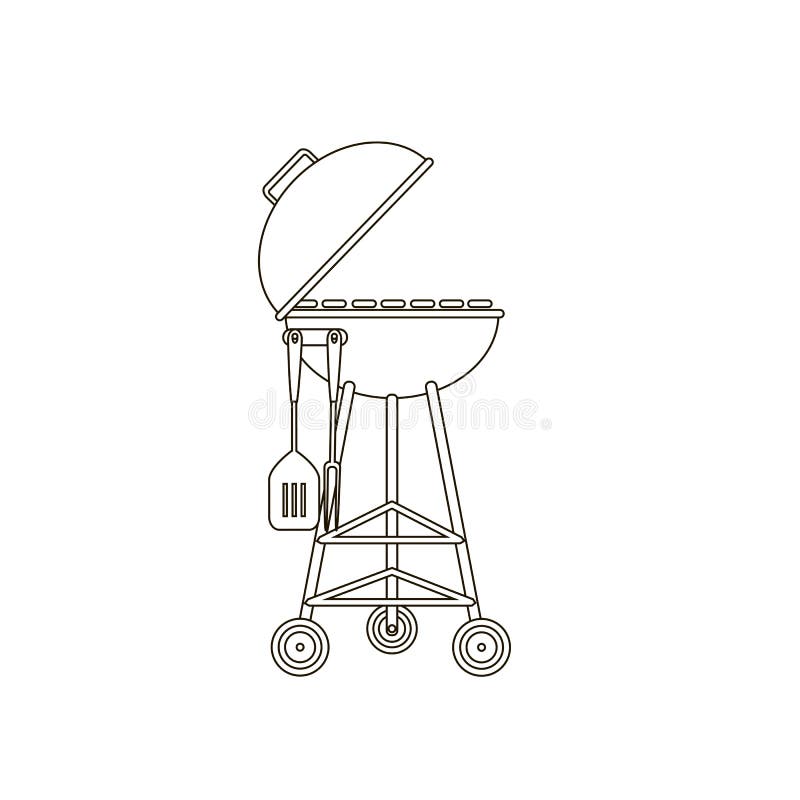 Het pictogram van de barbecuegrill royalty-vrije illustratie Het pictogram van de barbecuegrill royalty-vrije illustratie