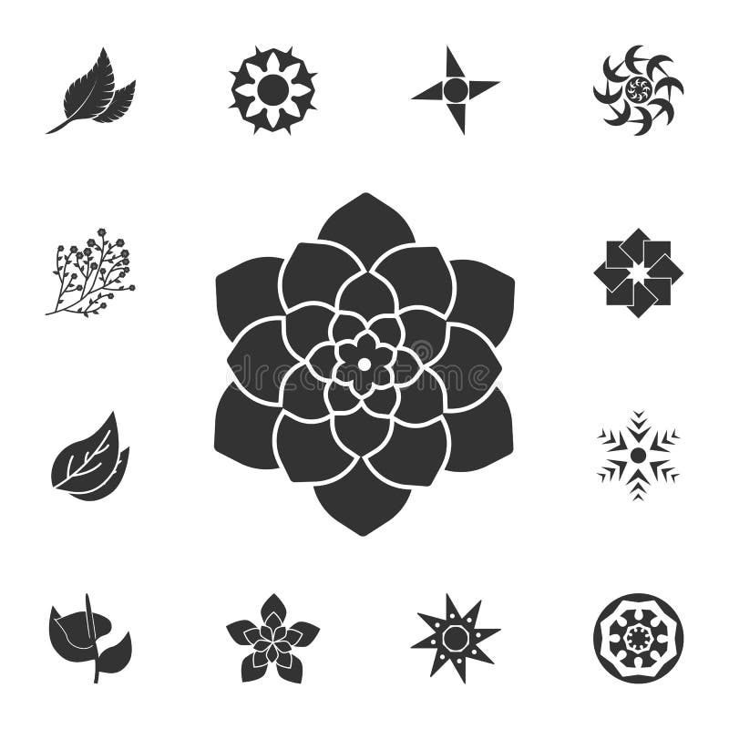 Het pictogram van de bloem Gedetailleerde reeks Bloemillustraties Grafisch het ontwerppictogram van de premiekwaliteit Één van de royalty-vrije illustratie Het pictogram van de bloem Gedetailleerde reeks Bloemillustraties Grafisch het ontwerppictogram van de premiekwaliteit Één van de royalty-vrije illustratie