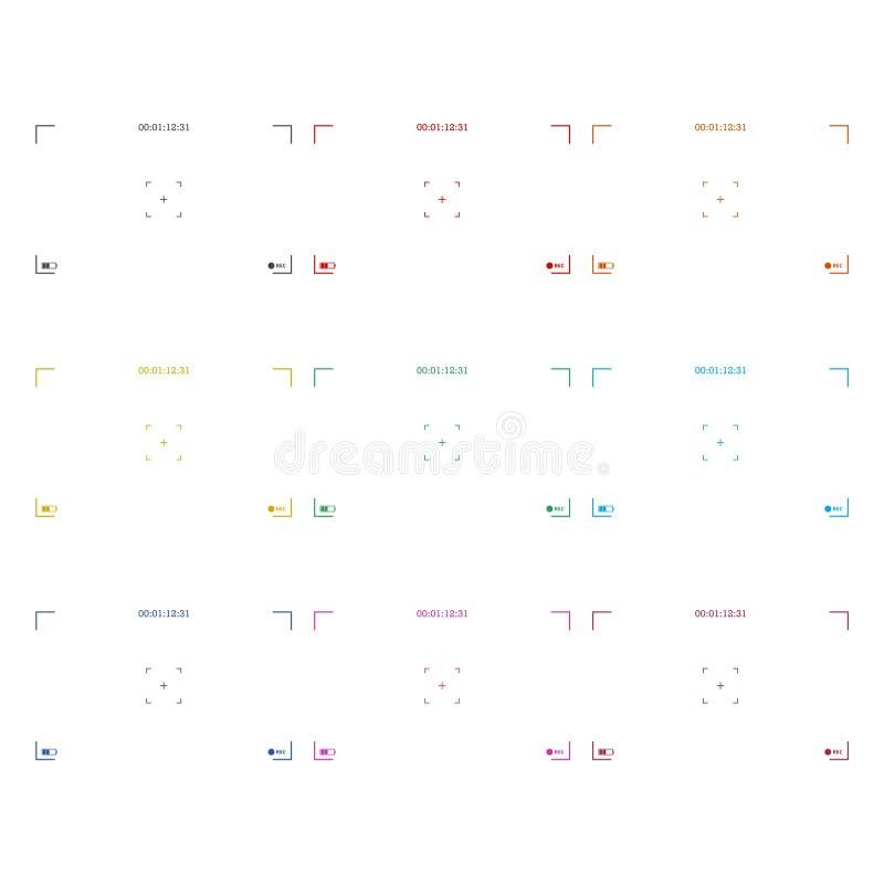 Het pictogram van de camerabeeldzoeker, geplaatste kleurenpictogrammen vector illustratie Het pictogram van de camerabeeldzoeker, geplaatste kleurenpictogrammen vector illustratie