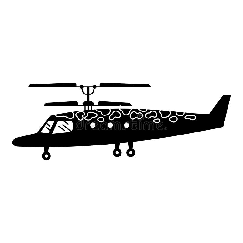 Het pictogram van de Camohelikopter, eenvoudige stijl vector illustratie Het pictogram van de Camohelikopter, eenvoudige stijl vector illustratie