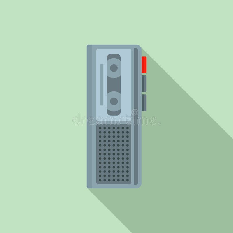 Het pictogram van de cassettedictafoon, vlakke stijl vector illustratie Het pictogram van de cassettedictafoon, vlakke stijl vector illustratie