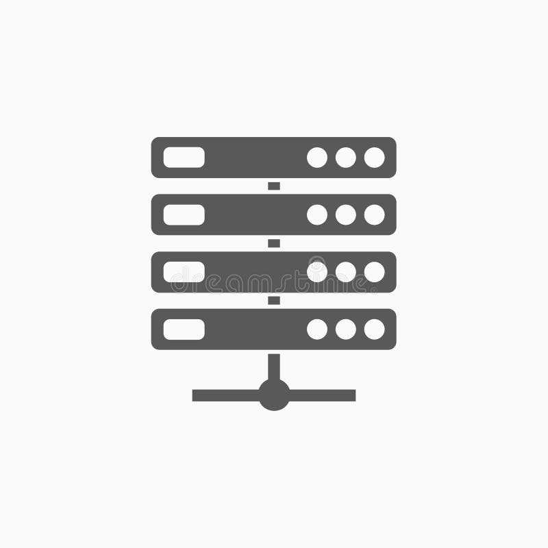 Het pictogram van de computerserver, netwerk, database, systeem stock illustratie Het pictogram van de computerserver, netwerk, database, systeem stock illustratie