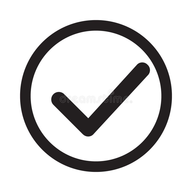 Het pictogram van de controle Controletekenvector Goedgekeurd symbool O.k. pictogram Het teken van de controleknoop Tikpictogram stock illustratie Het pictogram van de controle Controletekenvector Goedgekeurd symbool O.k. pictogram Het teken van de controleknoop Tikpictogram stock illustratie