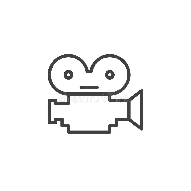 Het pictogram van de de cameralijn van de filmfilm, overzichts vectorteken, lineair die stijlpictogram op wit wordt geïsoleerd stock illustratie Het pictogram van de de cameralijn van de filmfilm, overzichts vectorteken, lineair die stijlpictogram op wit wordt geïsoleerd stock illustratie
