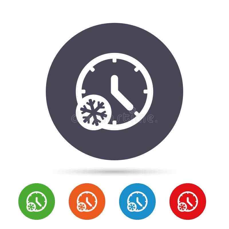 Het pictogram van de de wintertijd sneeuwdag Daglichtbesparing royalty-vrije illustratie Het pictogram van de de wintertijd sneeuwdag Daglichtbesparing royalty-vrije illustratie