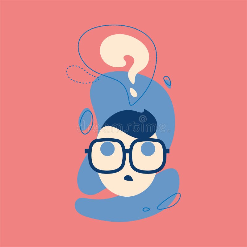 Het pictogram van de denkende mens met vraagteken denkt binnen bel Denk, vraag, emoji, stiker illustratieconcept stock illustratie Het pictogram van de denkende mens met vraagteken denkt binnen bel Denk, vraag, emoji, stiker illustratieconcept stock illustratie