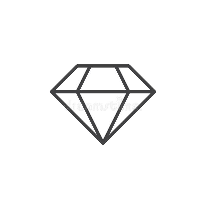 Het pictogram van de diamantlijn, de briljante illustratie van het overzichtsembleem, l vector illustratie Het pictogram van de diamantlijn, de briljante illustratie van het overzichtsembleem, l vector illustratie