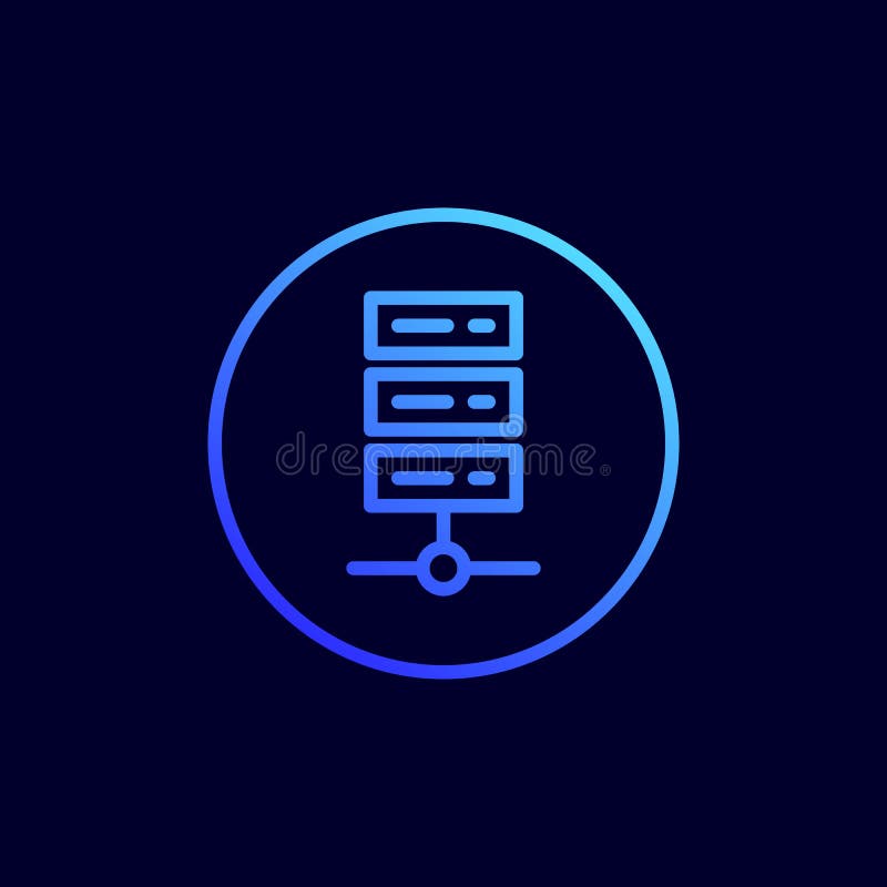 Het pictogram van de gegevensopslag Vectorillustratie in vlakke lijnstijl stock illustratie Het pictogram van de gegevensopslag Vectorillustratie in vlakke lijnstijl stock illustratie
