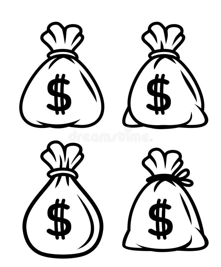 Het pictogram van de geldzak, moneybag zwarte