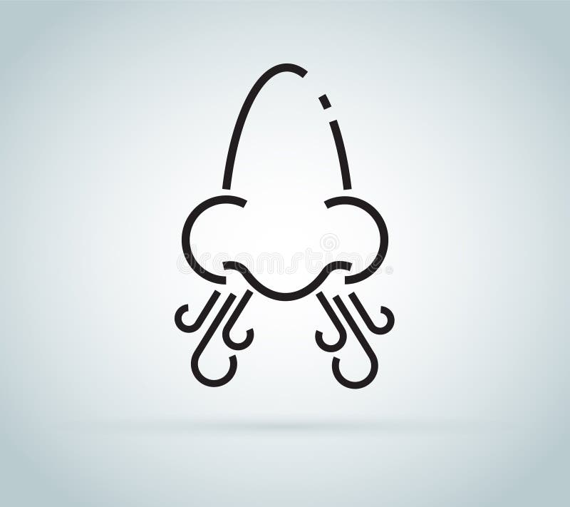 Het pictogram van de geurbetekenis op witte achtergrond wordt geïsoleerd die stock illustratie Het pictogram van de geurbetekenis op witte achtergrond wordt geïsoleerd die stock illustratie