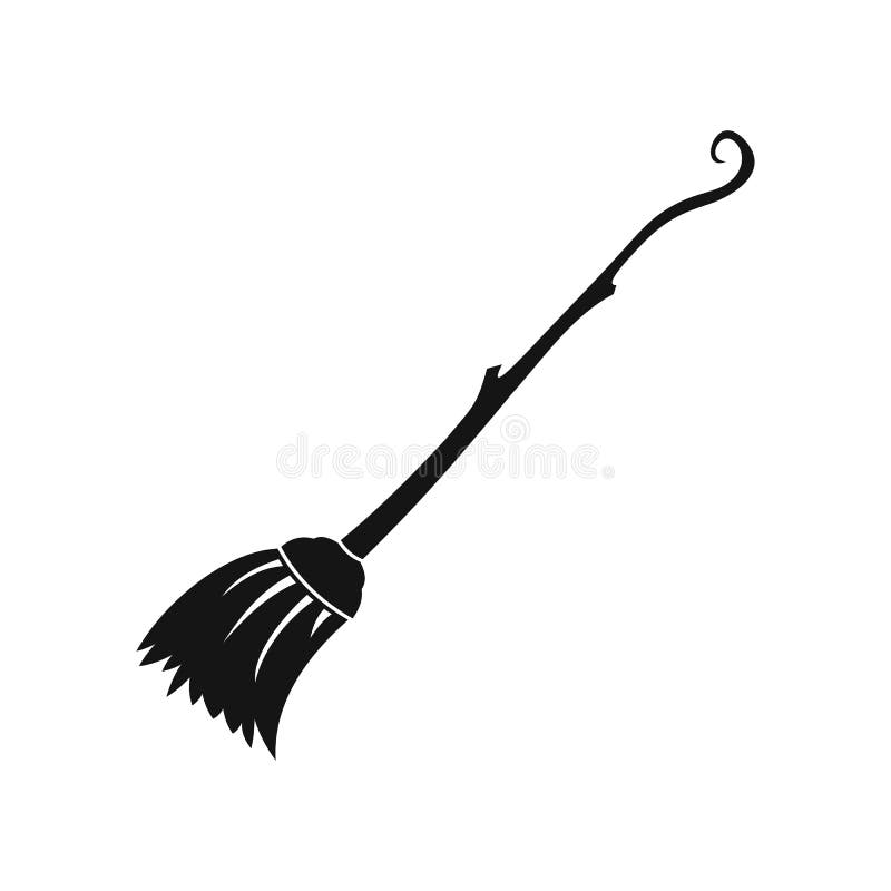 Het pictogram van de heksenbezem Eenvoudige Stijl stock illustratie Het pictogram van de heksenbezem Eenvoudige Stijl stock illustratie