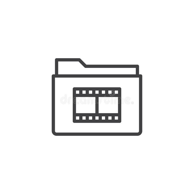 Het pictogram van de de omslaglijn van de filmspoel stock illustratie Het pictogram van de de omslaglijn van de filmspoel stock illustratie