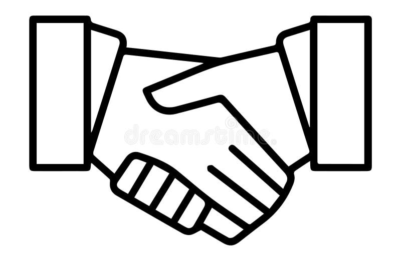 Het Pictogram van het de Overeenkomstensymbool van het handdrukcontract stock illustratie Het Pictogram van het de Overeenkomstensymbool van het handdrukcontract stock illustratie