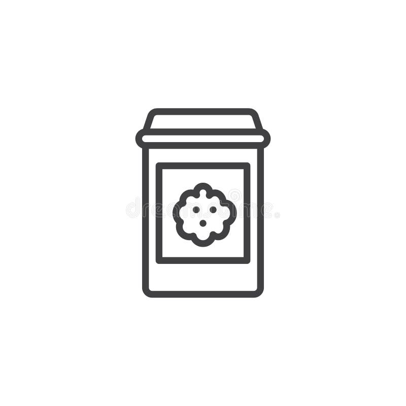 Het pictogram van de het pakketlijn van spaanderkoekjes vector illustratie Het pictogram van de het pakketlijn van spaanderkoekjes vector illustratie