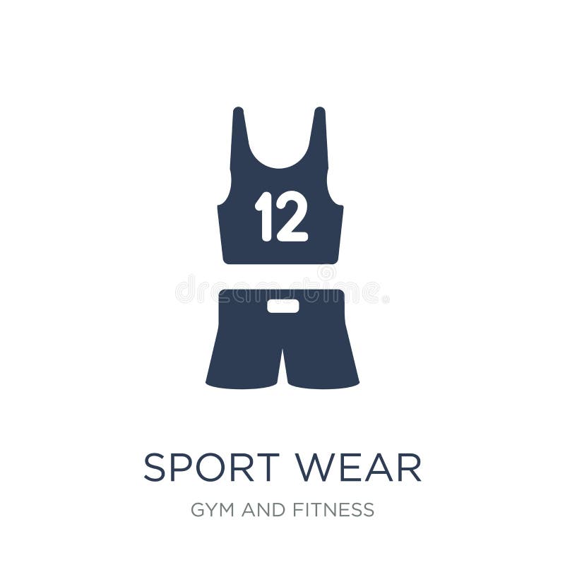 Het pictogram van de sportslijtage Het in vlakke vectorpictogram van de Sportslijtage op witte bac vector illustratie Het pictogram van de sportslijtage Het in vlakke vectorpictogram van de Sportslijtage op witte bac vector illustratie