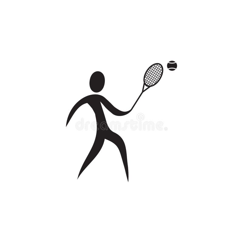 Het pictogram van de tennisspeler Elementen van sportmanpictogram Grafisch het ontwerppictogram van de premiekwaliteit Tekens en vector illustratie Het pictogram van de tennisspeler Elementen van sportmanpictogram Grafisch het ontwerppictogram van de premiekwaliteit Tekens en vector illustratie