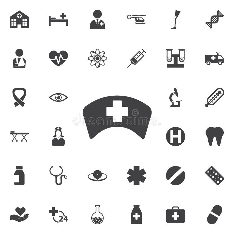 Het pictogram van de verpleegstershoed vector illustratie Het pictogram van de verpleegstershoed vector illustratie