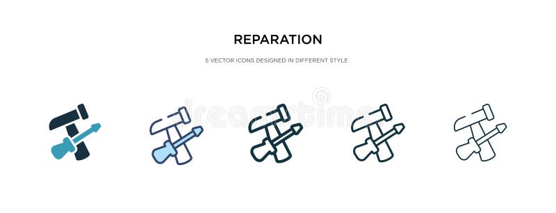 Het Pictogram Van De Vervanging In De Verschillende Illustratie Van De Stijlvector Twee