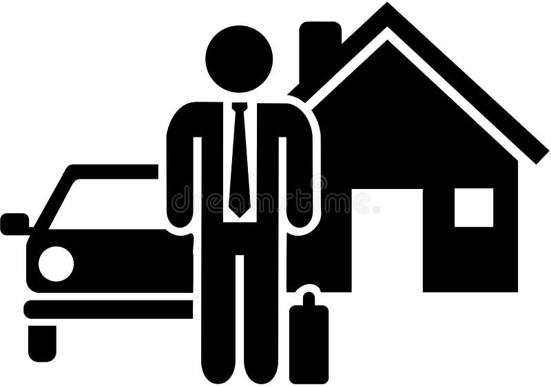 Het pictogram van de verzekeringsagent vector illustratie