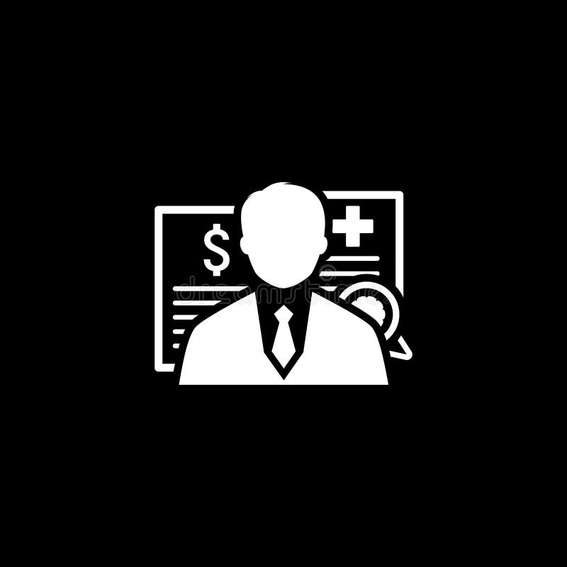 Het pictogram van de verzekeringsagent Vlak Ontwerp royalty-vrije illustratie