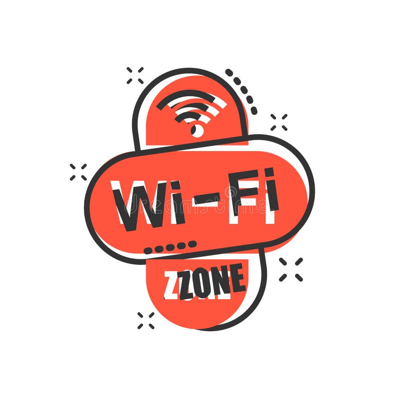 Het pictogram van de Wifistreek in grappige stijl Van het de technologie vectorbeeldverhaal van WiFi draadloos de illustratiepict stock illustratie Het pictogram van de Wifistreek in grappige stijl Van het de technologie vectorbeeldverhaal van WiFi draadloos de illustratiepict stock illustratie