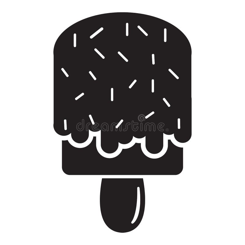 Het pictogram van het glansroomijs, eenvoudige zwarte stijl vector illustratie Het pictogram van het glansroomijs, eenvoudige zwarte stijl vector illustratie