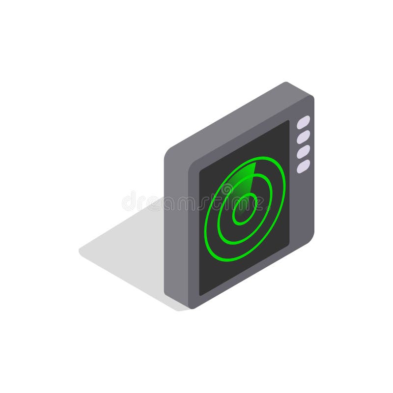 Het pictogram van het radarscherm, isometrische 3d stijl stock illustratie Het pictogram van het radarscherm, isometrische 3d stijl stock illustratie