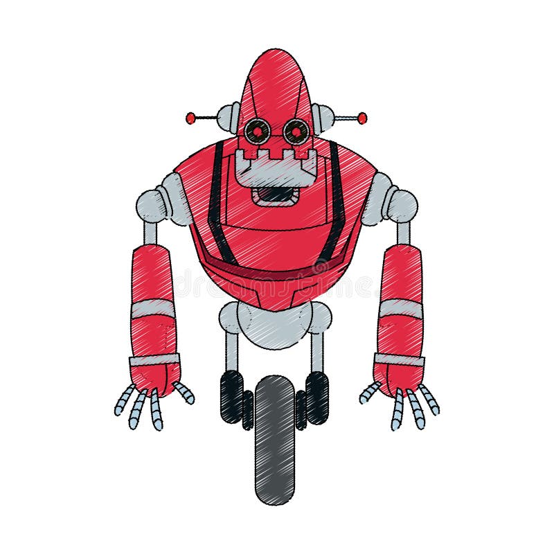 Het pictogram van het robotbeeldverhaal stock illustratie Het pictogram van het robotbeeldverhaal stock illustratie