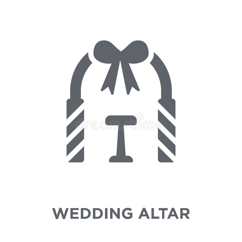 het pictogram van het huwelijksaltaar van Huwelijk en liefdeinzameling royalty-vrije illustratie het pictogram van het huwelijksaltaar van Huwelijk en liefdeinzameling royalty-vrije illustratie