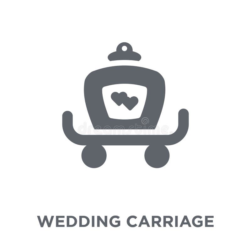 het pictogram van het huwelijksvervoer van Huwelijk en liefdeinzameling stock illustratie het pictogram van het huwelijksvervoer van Huwelijk en liefdeinzameling stock illustratie