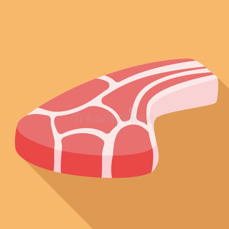 Het pictogram van het koelapje vlees, vlakke stijl vector illustratie Het pictogram van het koelapje vlees, vlakke stijl vector illustratie