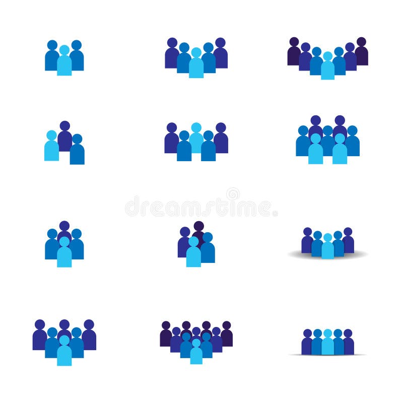 Het pictogram van het mensenteam Sociaal het embleemsymbool van de netwerkgroep Leiding of communautair concept