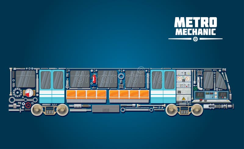 Het pictogram van metrodelen voor metro mechanisch concept vector illustratie Het pictogram van metrodelen voor metro mechanisch concept vector illustratie