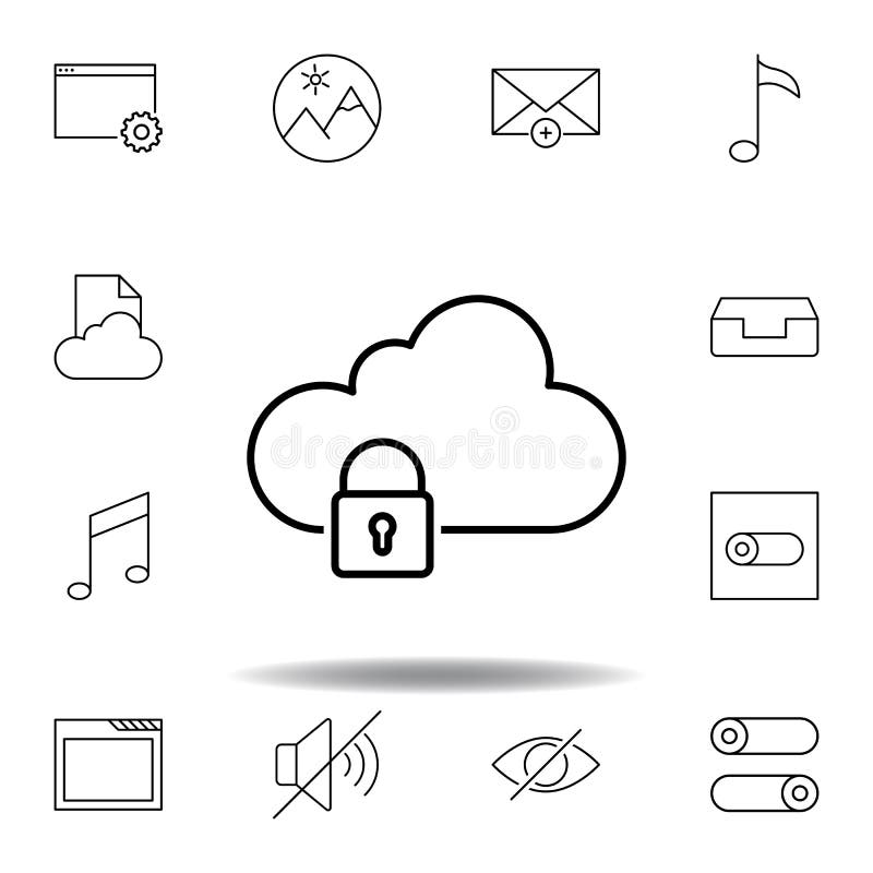 Het pictogram van het het slotoverzicht van wolkengegevens Gedetailleerde reeks unigridillustratiespictogrammen van verschillende royalty-vrije illustratie Het pictogram van het het slotoverzicht van wolkengegevens Gedetailleerde reeks unigridillustratiespictogrammen van verschillende royalty-vrije illustratie
