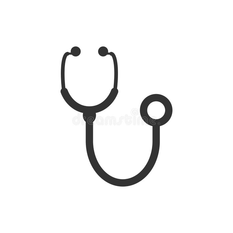 Het pictogram van het stethoscoopteken in vlakke stijl Artsen medische vectorillustratie op wit geïsoleerde achtergrond Het ziek vector illustratie Het pictogram van het stethoscoopteken in vlakke stijl Artsen medische vectorillustratie op wit geïsoleerde achtergrond Het ziek vector illustratie