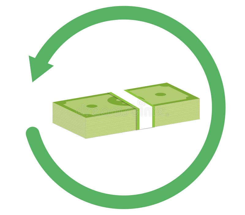 Het pictogram van het terugbetalingsgeld op witte achtergrond Vlakke stijl het pictogram van het terugbetalingsgeld voor uw websi vector illustratie Het pictogram van het terugbetalingsgeld op witte achtergrond Vlakke stijl het pictogram van het terugbetalingsgeld voor uw websi vector illustratie