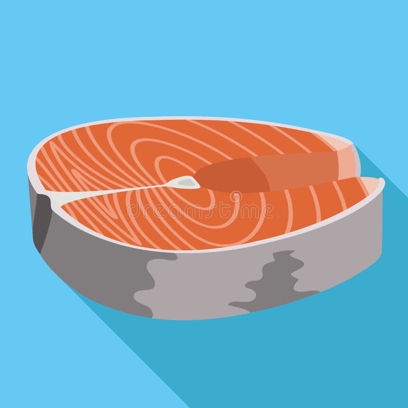 Het pictogram van het tonijnlapje vlees, vlakke stijl vector illustratie Het pictogram van het tonijnlapje vlees, vlakke stijl vector illustratie