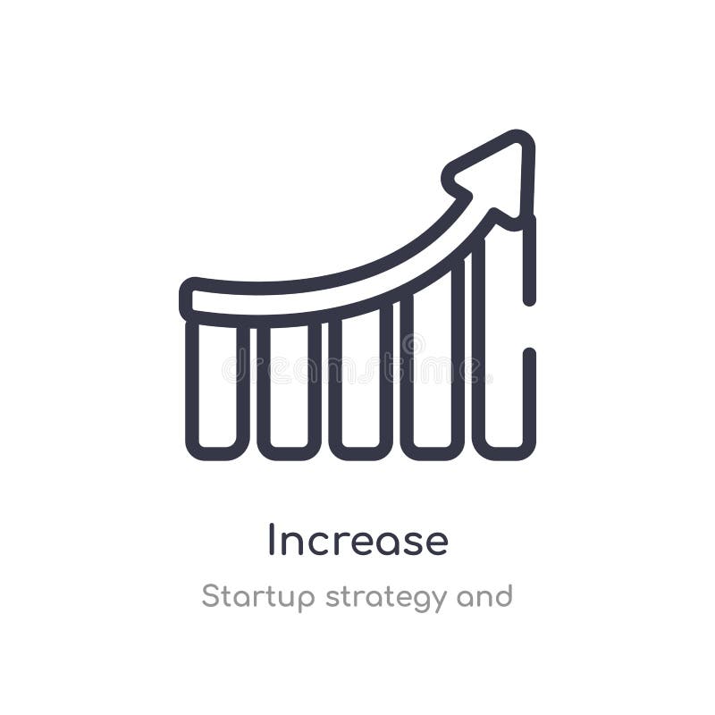 increase outline icon. isolated line vector illustration from startup strategy and collection. editable thin stroke increase icon on white background. increase outline icon. isolated line vector illustration from startup strategy and collection. editable thin stroke increase icon on white background