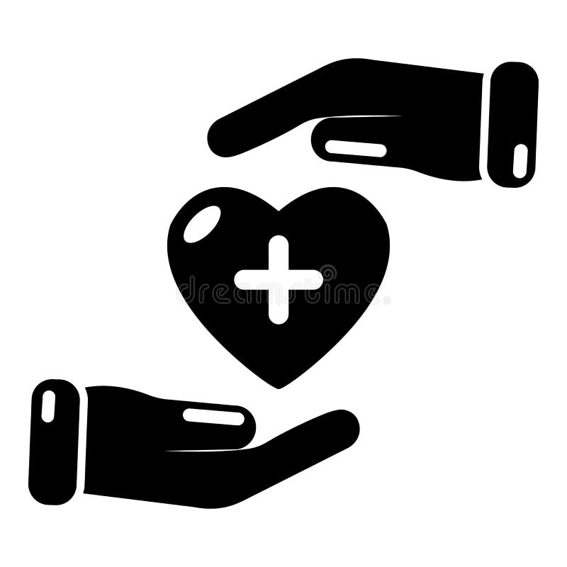 Het pictogram van het verzekeringsleven, eenvoudige zwarte stijl stock illustratie Het pictogram van het verzekeringsleven, eenvoudige zwarte stijl stock illustratie