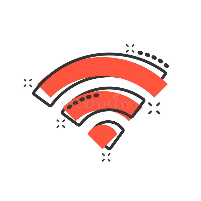 Het pictogram van Wifiinternet in grappige stijl Van het de technologie vectorbeeldverhaal van WiFi draadloos de illustratiepicto stock illustratie Het pictogram van Wifiinternet in grappige stijl Van het de technologie vectorbeeldverhaal van WiFi draadloos de illustratiepicto stock illustratie