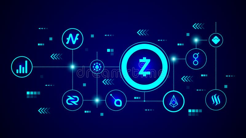 Het pictogram van het Zcashmuntstuk Van crypto reeks vector illustratie Het pictogram van het Zcashmuntstuk Van crypto reeks vector illustratie