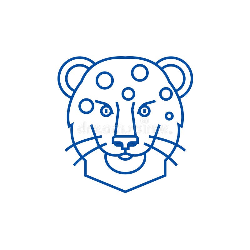 Het pictogramconcept van de luipaard hoofdlijn Luipaard hoofd vlak vectorsymbool, teken, overzichtsillustratie vector illustratie Het pictogramconcept van de luipaard hoofdlijn Luipaard hoofd vlak vectorsymbool, teken, overzichtsillustratie vector illustratie