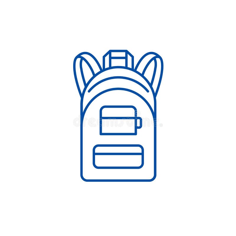Het pictogramconcept van de rugzaklijn Rugzak vlak vectorsymbool, teken, overzichtsillustratie royalty-vrije illustratie Het pictogramconcept van de rugzaklijn Rugzak vlak vectorsymbool, teken, overzichtsillustratie royalty-vrije illustratie