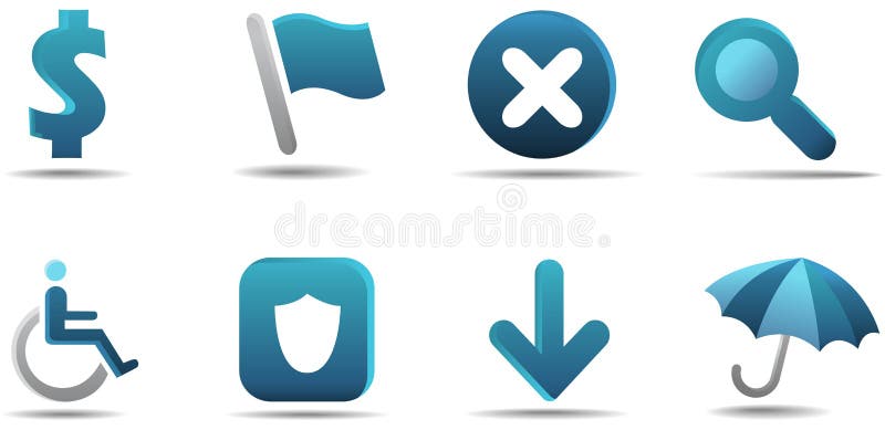 Het pictogramreeks 4 van het Web | De reeks van Aqua stock illustratie Het pictogramreeks 4 van het Web | De reeks van Aqua stock illustratie