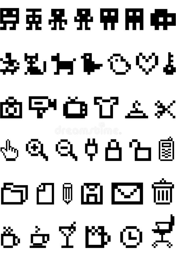 Het pictogramreeks van het pixel Het pictogramreeks van het pixel