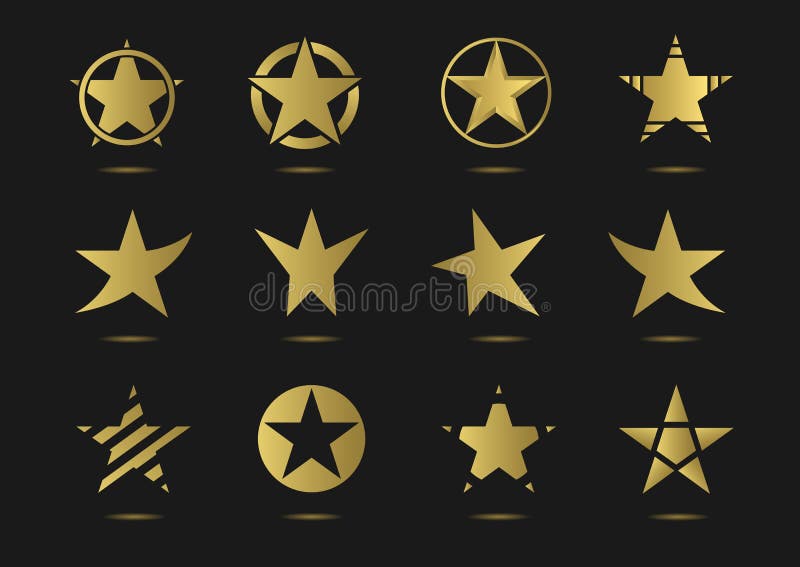 Het pictogramreeks van het ster vectorembleem stock illustratie Het pictogramreeks van het ster vectorembleem stock illustratie
