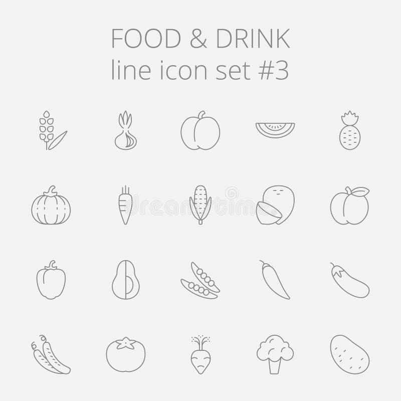 Het pictogramreeks van het voedsel en van de drank