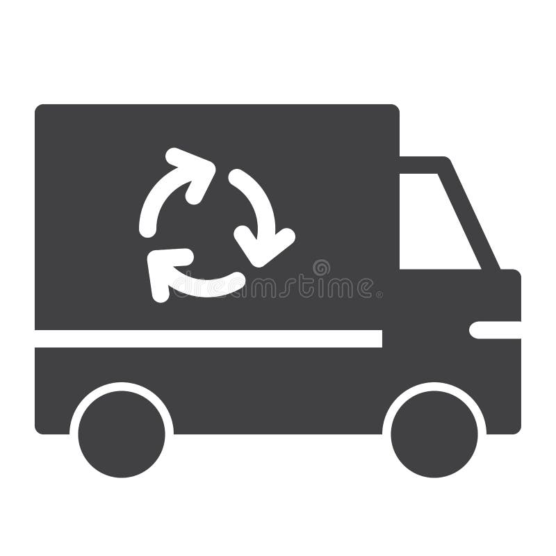Het pictogramvector van de recyclingsvrachtwagen vector illustratie Het pictogramvector van de recyclingsvrachtwagen vector illustratie