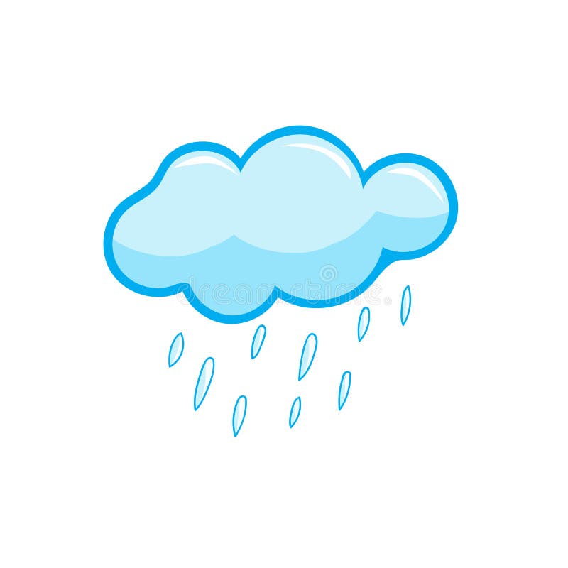 het pictogramvector van de wolkenregen stock illustratie het pictogramvector van de wolkenregen stock illustratie
